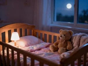 Kolorowa miseczka z rozdrobnionymi warzywami i owocami na tacce krzesełka do karmienia, zachęcająca do rozszerzania diety.