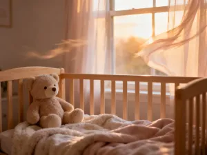 Kolorowy, zdrowy posiłek w dziecięcej miseczce na drewnianym stole, zachęcający chore dziecko do jedzenia.