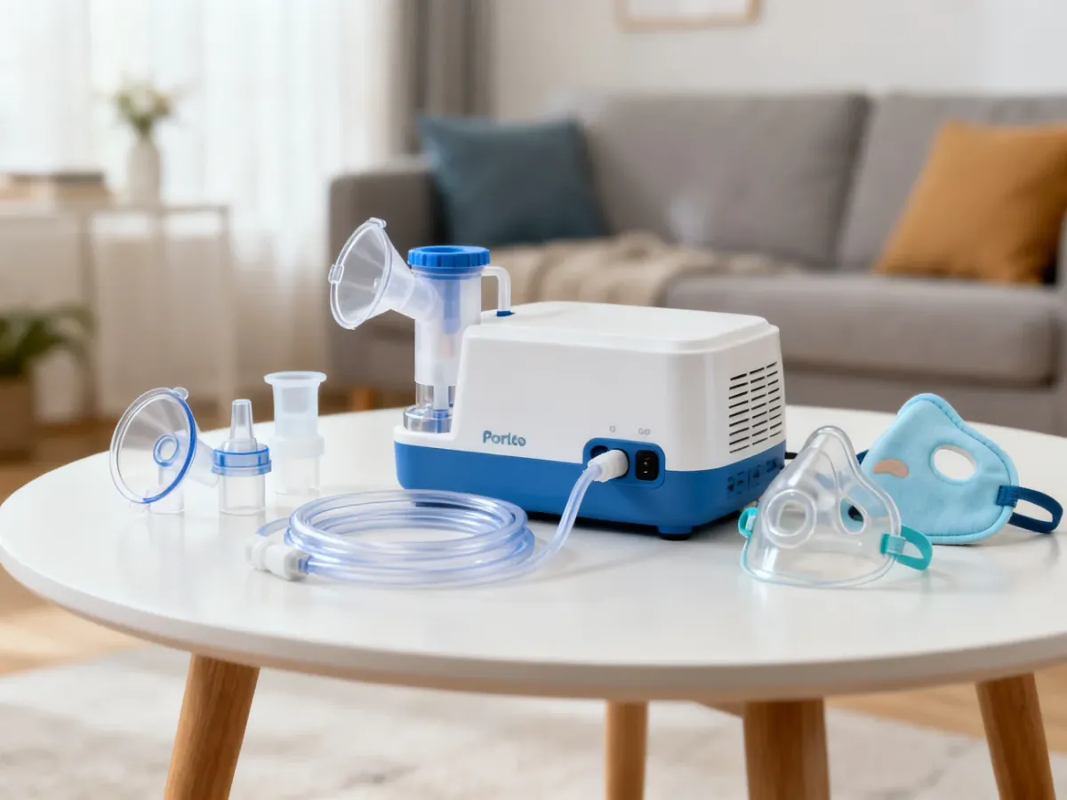 Wszechstronny inhalator pneumatyczno-tłokowy z akcesoriami dla całej rodziny